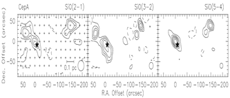 SiO line maps of Cep A