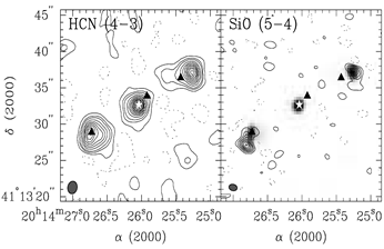 IRAS 20126 HCN SiO maps