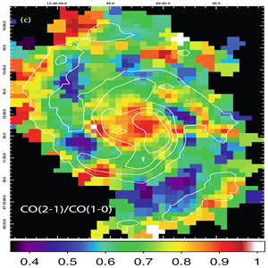 M51 CO 2-1 / 1-0 ratio